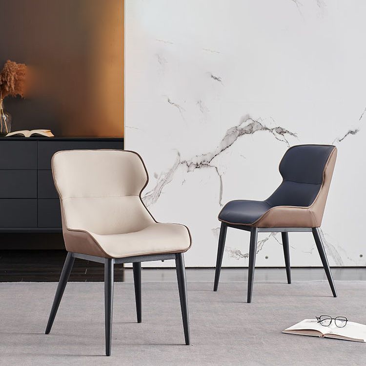 Modern Faux Leather Dining Side Chairs Wingback Side Arm Chair for Restaurant Use