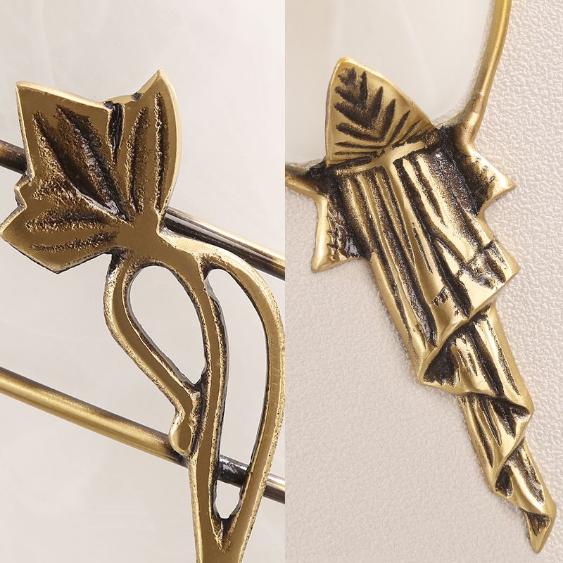 Brass Bell Sconce Traditionary White Glass 1 Alluminazione montata a parete per soggiorno per soggiorno