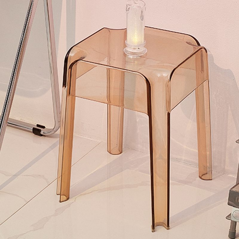 Modern Squared Counter Chair Plastic Backless Indoor Counter-height Stool