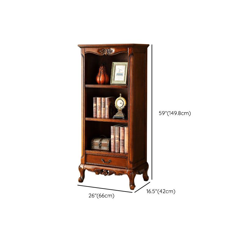 Modern Style Closed Back Bookshelf Standard Wood Bookcase with Shelves
