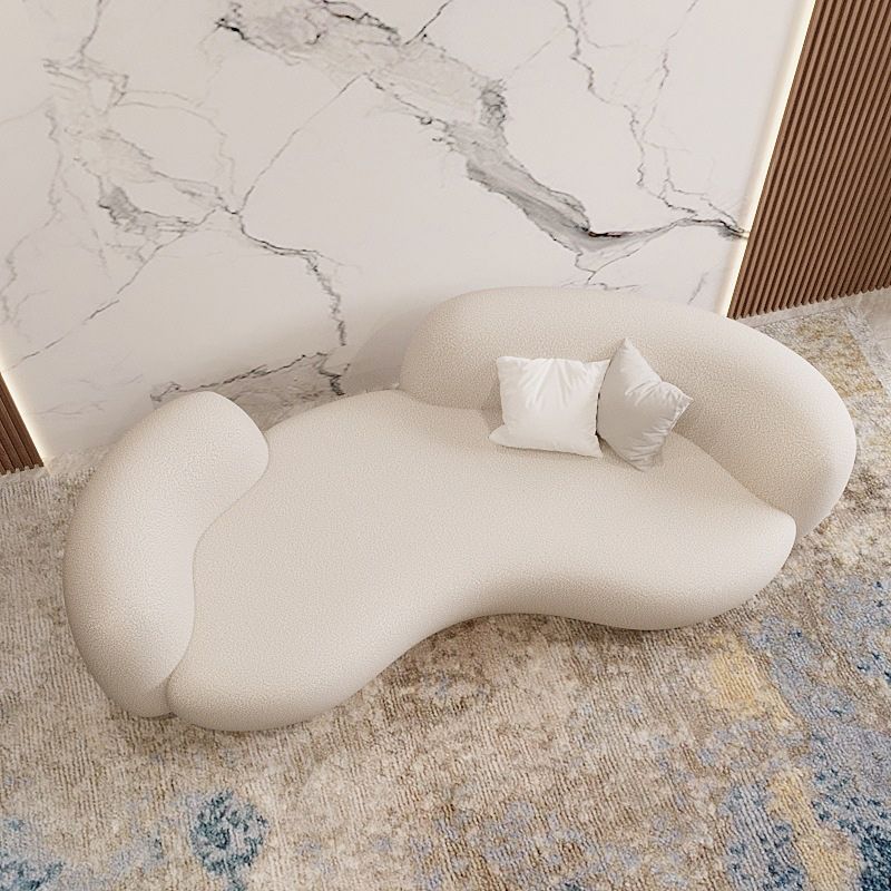 Tight Seat Modern Curved Loveseat Solid Color Stain Resistant Sofa