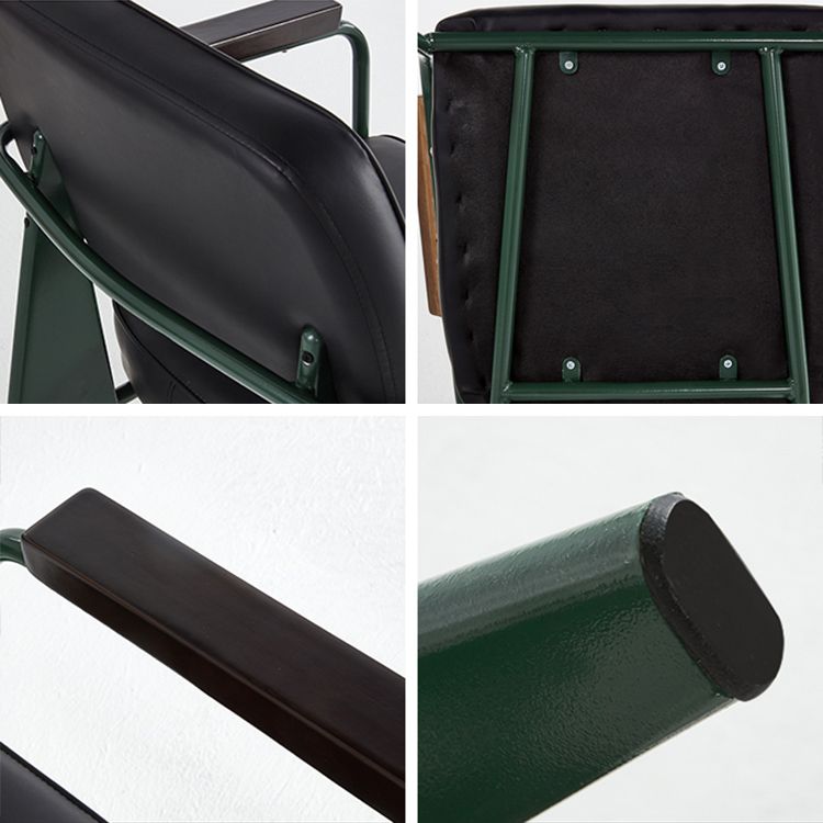 Open arrière Arm à manger chaise industrielle des fauteuils rembourrés avec des jambes en métal