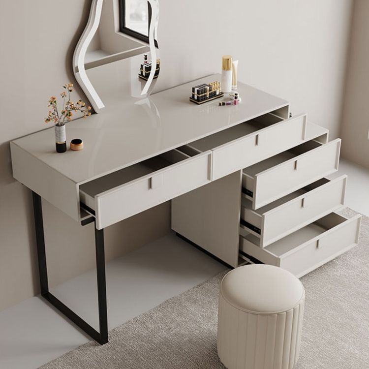 Standing White Makeup Vanity Desk Bedroom Vanity Dressing Table Set