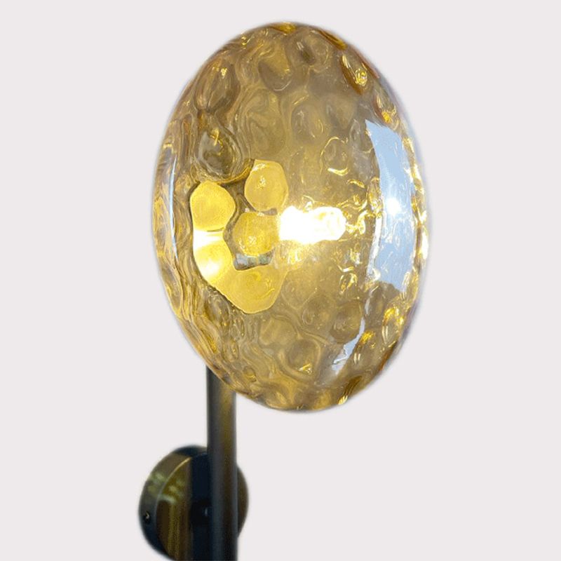 Modern Round Disc Wall Light Sconces Glass Sconce Lights for Living Room