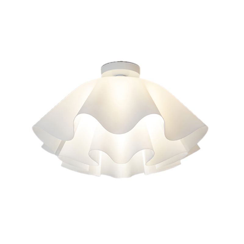 Flower Shape 1 - Light Flush Mount Light Iron and Acrylic Flush in White
