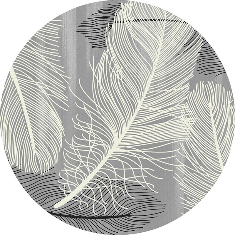 Round Multicolor Modern Indoor Rug Polyester Animal Print Rug Easy Care Indoor Rug for Living Room