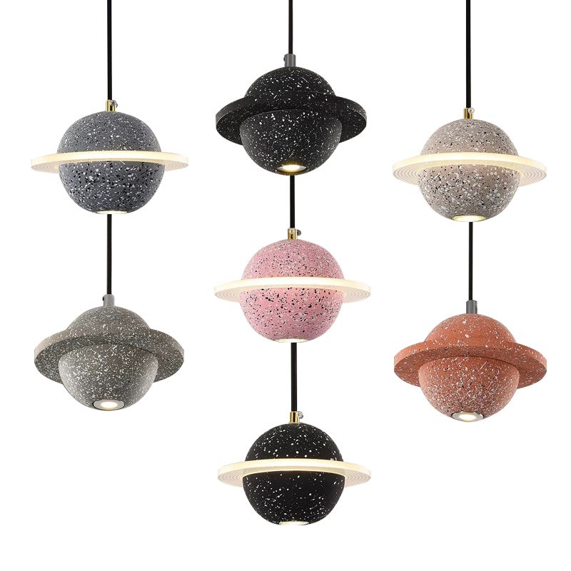 Planet Nordic Planet Pendant Ciment 1-Head Room Dustal Small Sanging Pendant Light