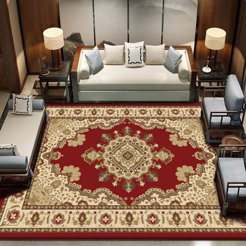 Tappeto di stampa damask marocchina multicolore in polipropilene tappeto resistente alle macchie resistenti a tappeto anti-slip per arredamento per la casa