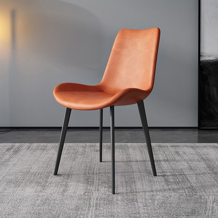 Armless Kitchen Dining Side Chair Faux Leather Parsons Chair