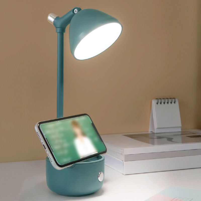 Plastic Bowl Shade Study Lamp Macaron Style Adjustable LED Night Table Light