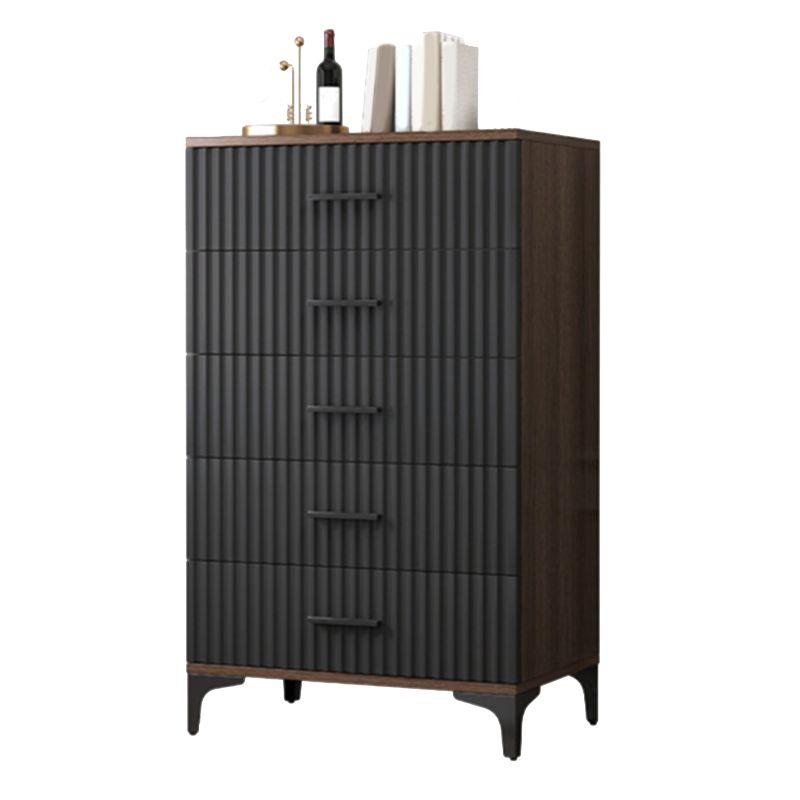 Contemporary Rectangle Accent Chest with Brown Top and Metal Legs