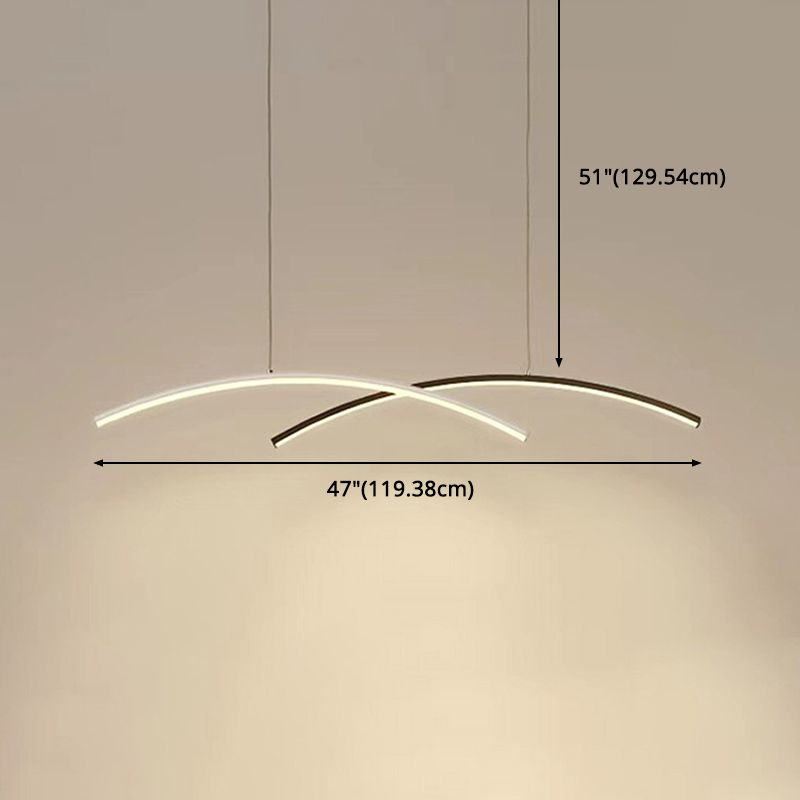 Accesorio de iluminación colgante de sala de estar sombreada LED Simplicidad colgante en blanco negro