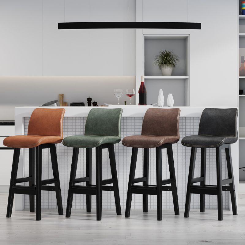 Scandinavian Solid Wood Bar Stool Backrest Counter Stool for Restaurant