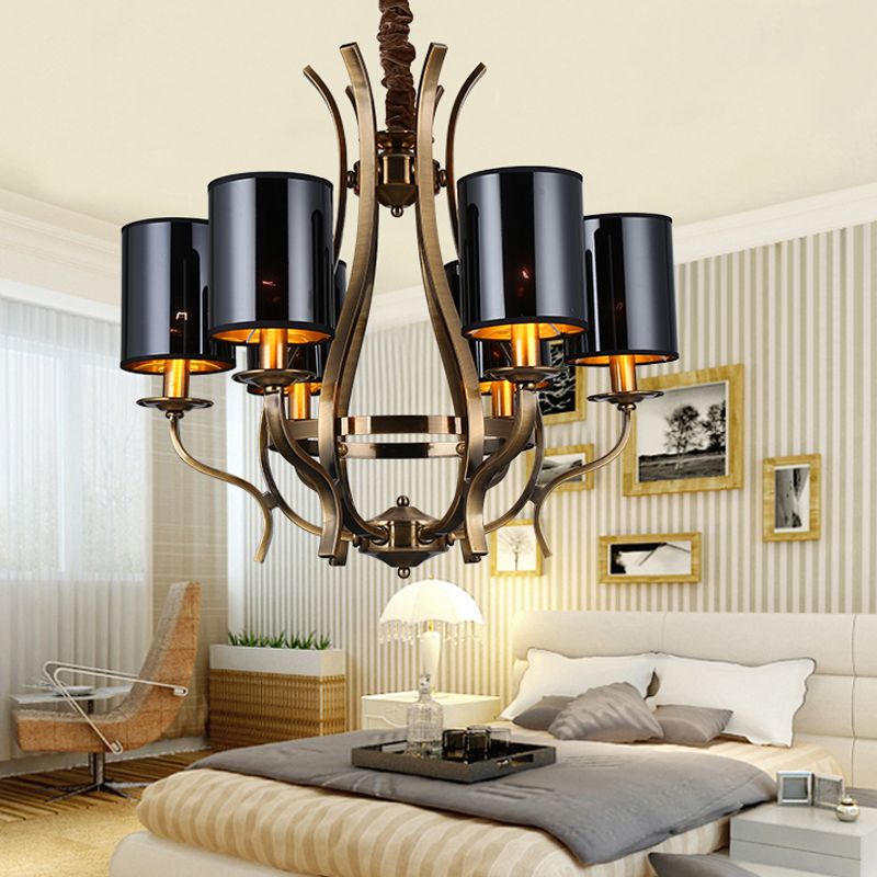 6/8 LICTES CYLINDER CHANDELIER FARMONS BLACK FAX PLACE PLADIER PLADE AVEC VASE IRER DESIGN