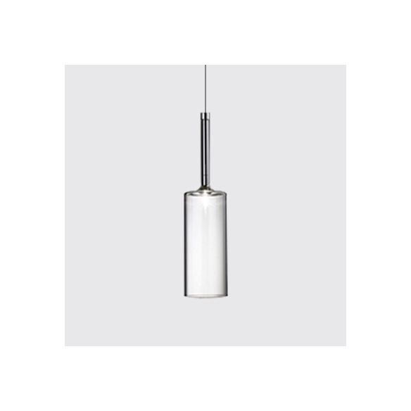 Nickle Zylindrisch/Trommel/lange Säule Suspension Anhänger Modernist 1 hellgrau/rot/orange Glas LED Hängende Leuchte