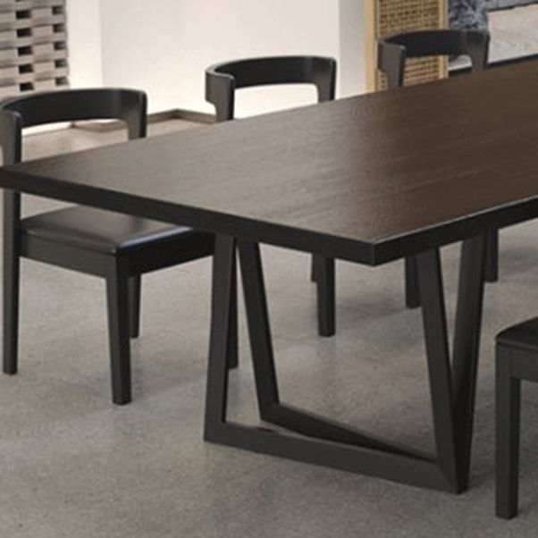 Industrial 1/2/7/9 Pieces Rectangle Dining Set Solid Wood Top Dining Table Set in Black