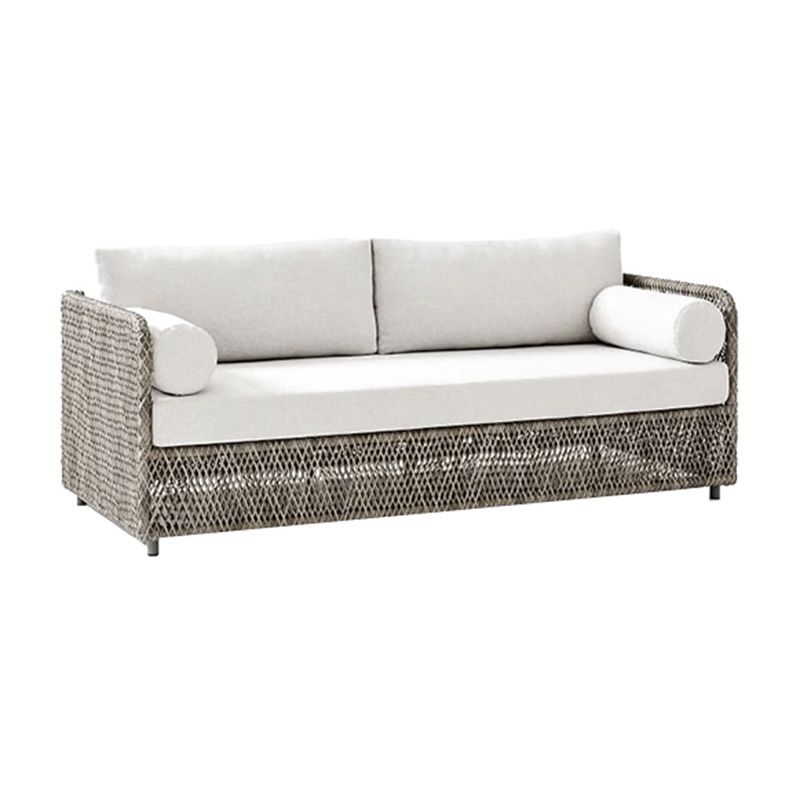 Metal and Rattan Patio Sofa Tropical Style Villa Outdoor Patio Sofa