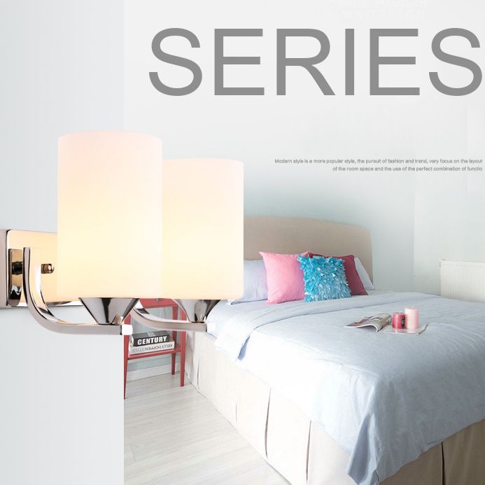 Ultra-moderne Zylinderwandleuchte milchigglaswandmontierte Leuchte für Schlafzimmer