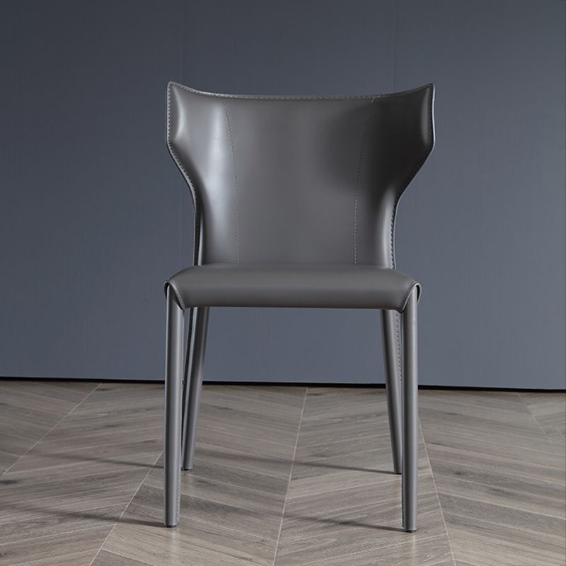 Modern Leather Dining Side Chairs Wingback Side Chair for Restaurant Use