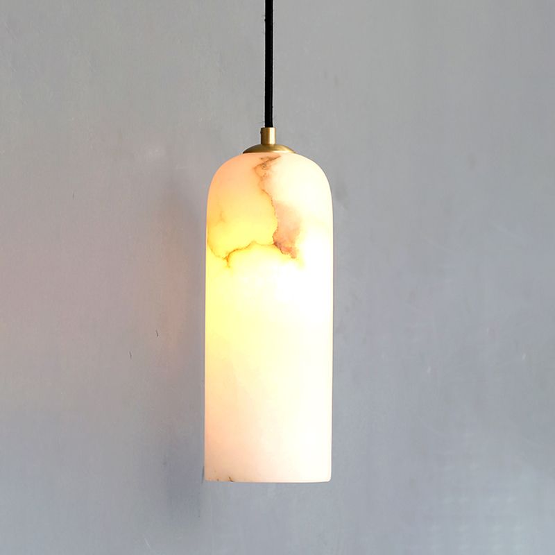 Marble Minimalist Hanging Lamp, Nordic Cylinder Shade Pendant Lighting for Living Room