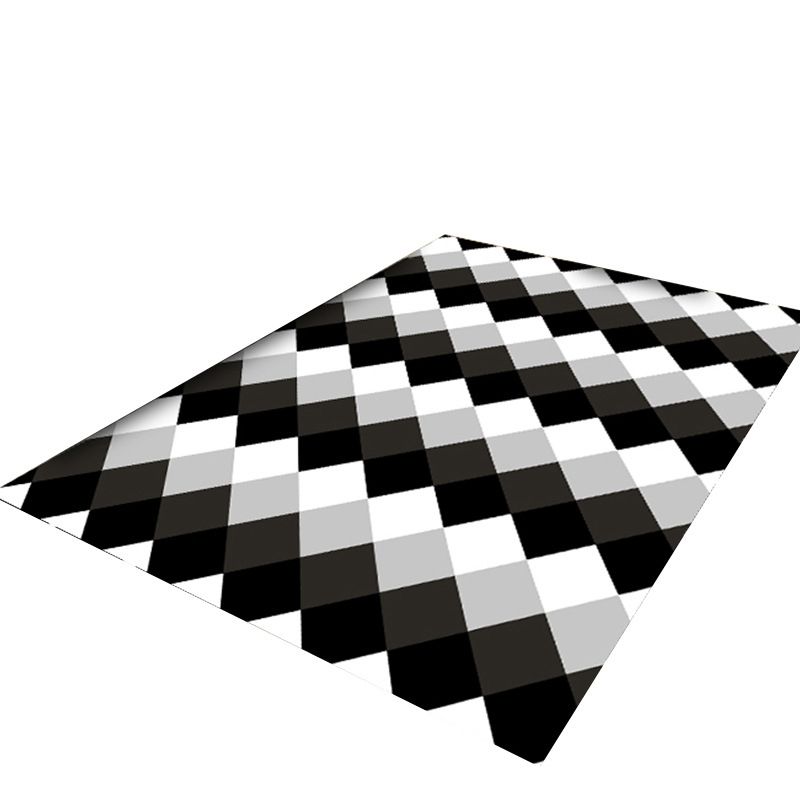 Black Modern Carpet Polyester Geometric Carpet Washable Rug for Home Decoration