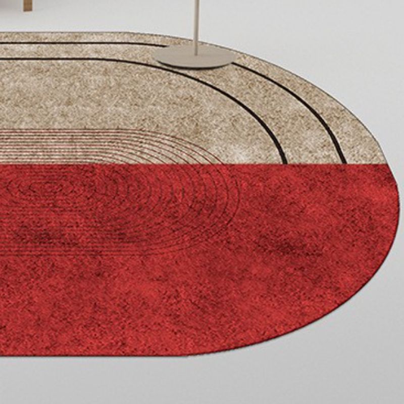 Red Modern Carpet Line Polyester Carpet Stain Resistant Carpet for Living Room