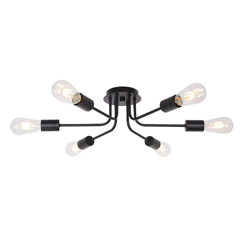Metal Sputnik Shape Flush Mount Light Modern Multi Lights Flush Mounted Light Fixture
