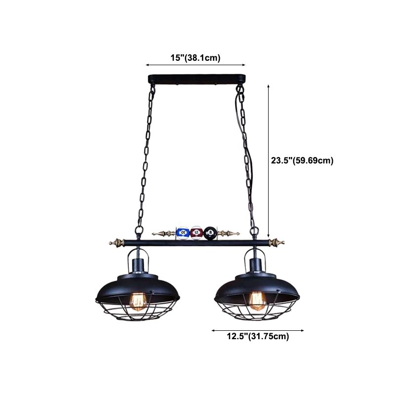 Industrial Style Hanging Lamp Dome Shade Island Light Fixture for Bar (Included Balls)