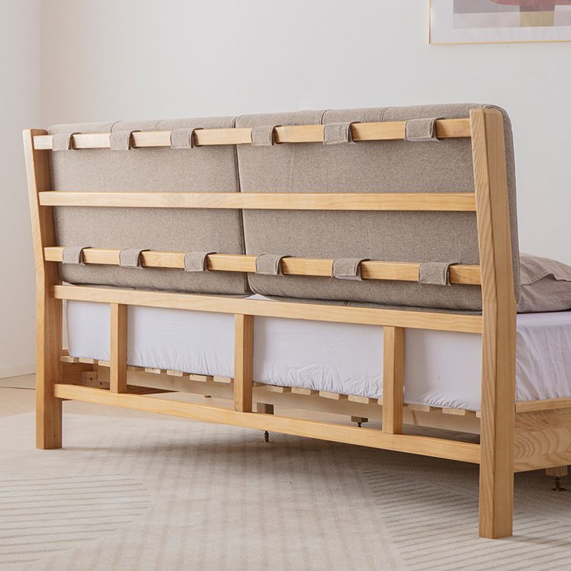 Scandinavian Solid Wood Mattress Included with Headboard Bed Frame