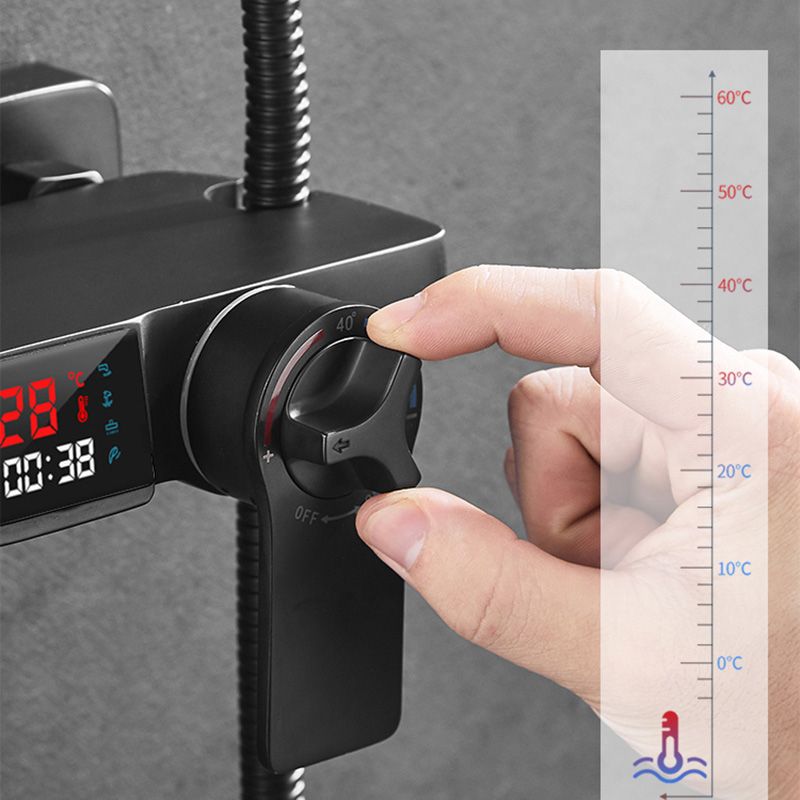 Contemporary Shower Set Slide Bar Adjustable Shower Head Wall Mounted Shower System