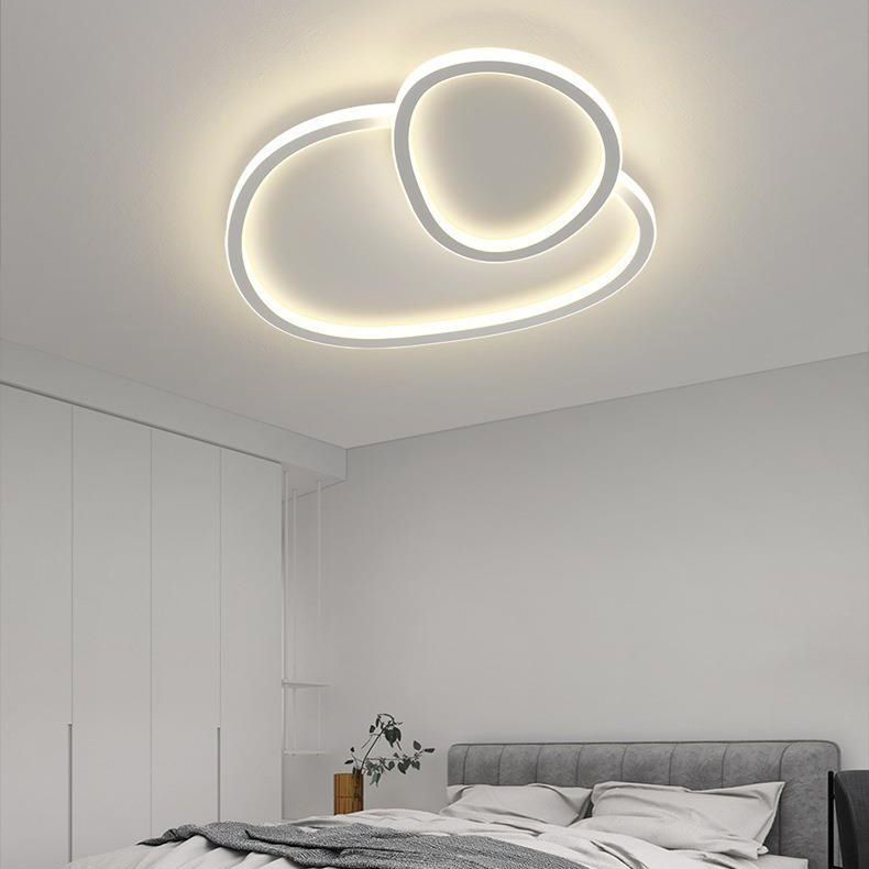 White Modern Flush Mount Lighting Unique LED Ceiling Light for Living Room