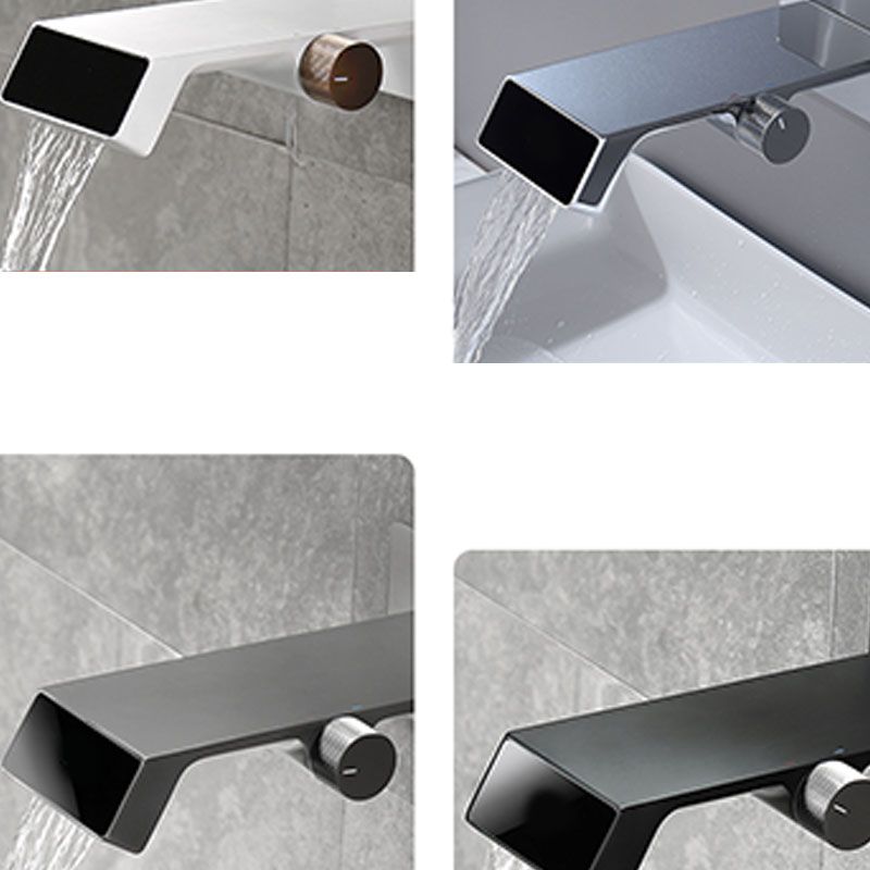 Modern Bathtub Faucet Wall-mounted Brass Rotary Handle Faucet