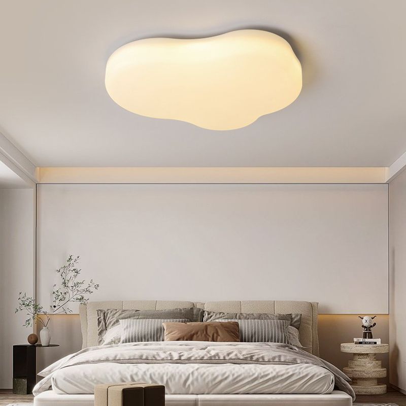 Cloud Shape Flush Ceiling Lights Modern Acrylic Flush Mount Lighting in White Finish