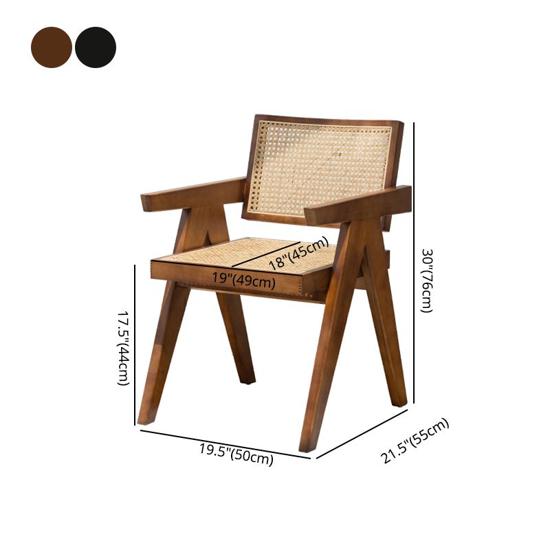 Sillas de comedor de estilo tradicional, silla con respaldo abierto y brazo de cocina con patas de madera