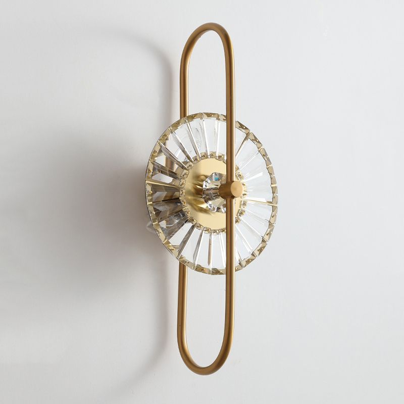 Modern Style Wall Lamp Metal 1 Light Sconces in Gold for Bedroom