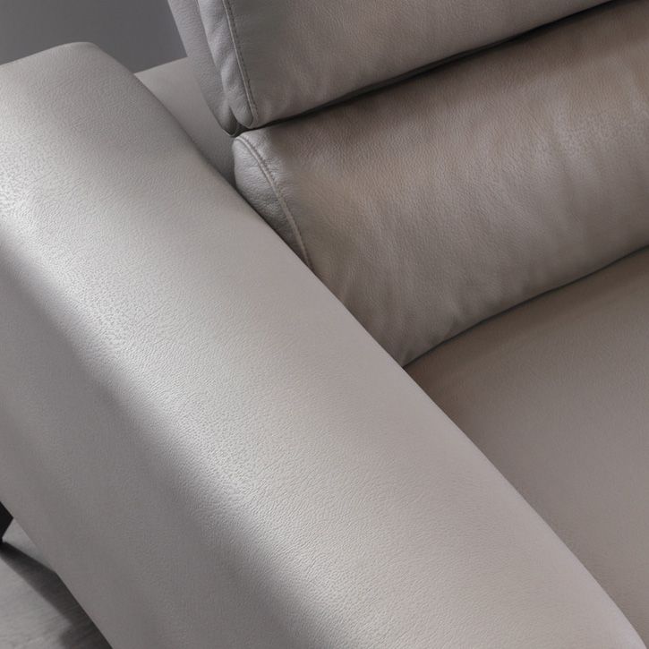 Industrial Living Room Settee Faux Leather Square Arm Cushions sofa