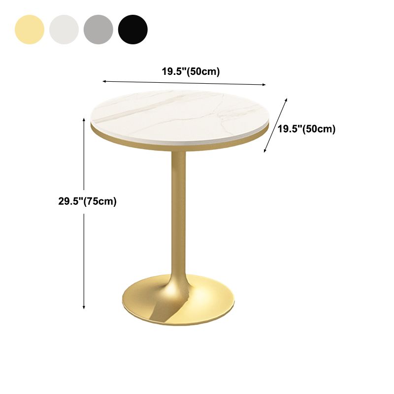 Contemporary Round Bar Dining Table Indoor Bar Height Pub Table Iron Base