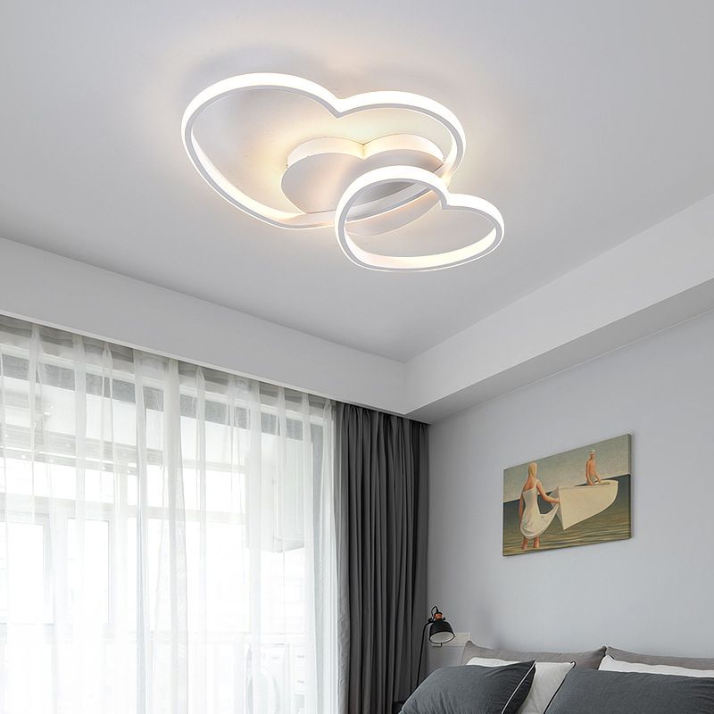 Metal Loving Heart Flush Light Contemporary LED Close to Massimale Illuminazione per Bedroom