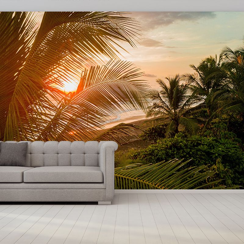 Environment Friendly Resistant Mural Wallpaper Tropic Sleeping Room Wall Mural