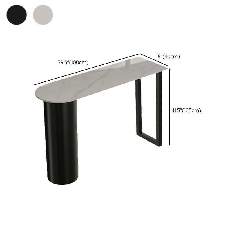 Metal and Stone Pub Set 1/2/3 Pcs Modern Indoor Bar Table with Upholstered Stools