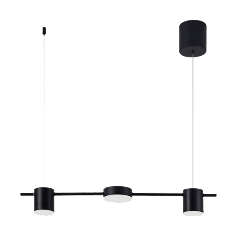 Drum Aluminum Island Pendant Modern Simple 3/5-Head Black/Gold Ceiling Light Fixture in Warm/White Light