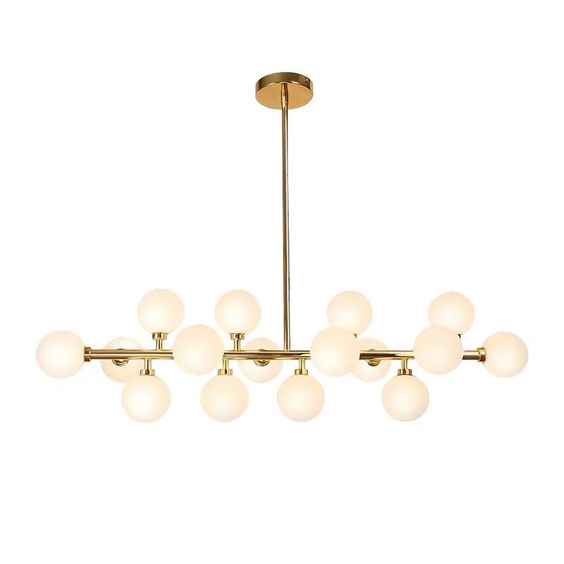 Modern Dining Chandelier Light Round Glass Shade Ceiling Hanging Light