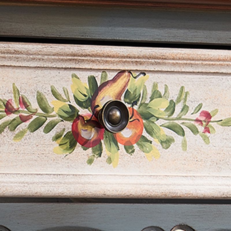 Victorian Wood Vanity Set with Stool and Mirror in Antique Oak Vanity