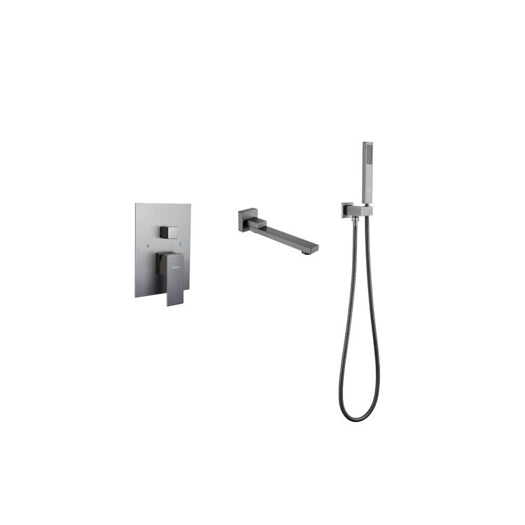 Modern Bathroom Faucet One Handle Copper Wall Mounted Bathtub Faucet