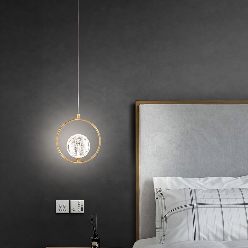 Zeitgenössische globale hängende Lichtkit Glas 1-Licht Deckenleuchte für Schlafzimmer