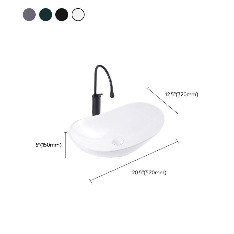 Modern Bathroom Sink Oval Bathroom Sink Overflow with Basin and Faucet