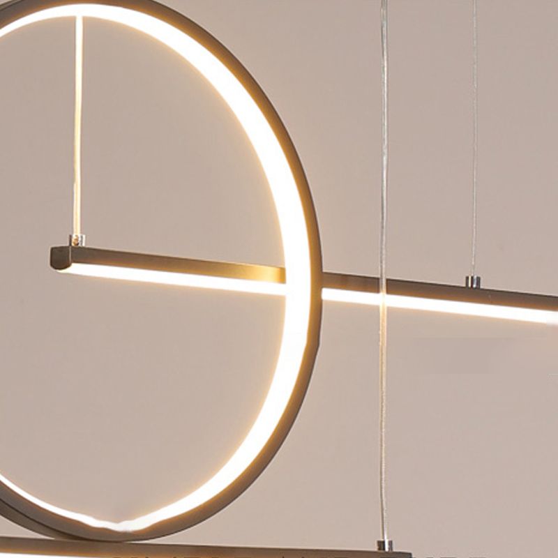 3 Light Linear Island Lights Contemporary Metal Island Light Fixture for Kitchen