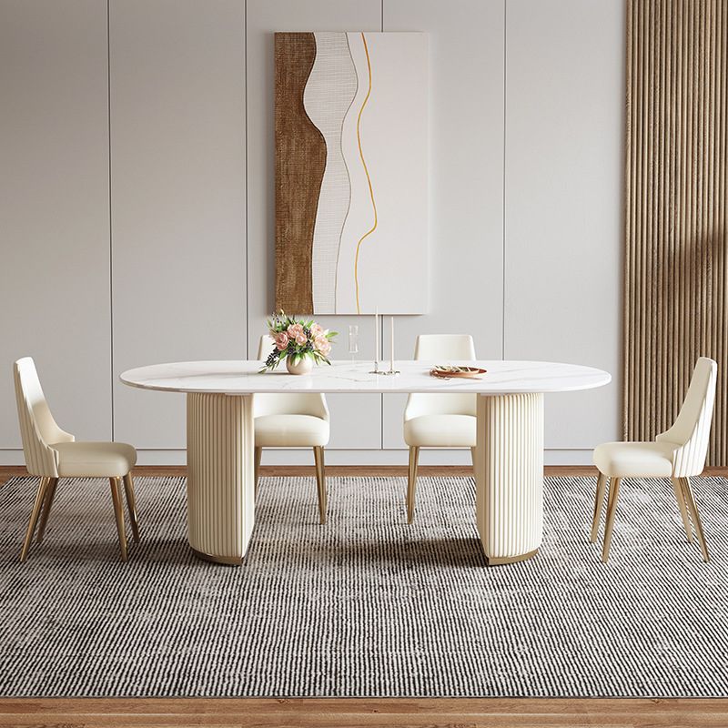 Dining Room Dinner Kitchen Table Simple Pedestal Stone Dining Table