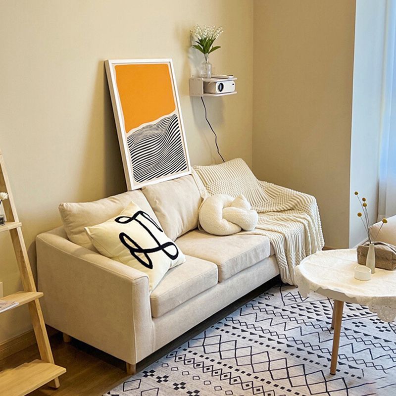 68.1" Wide Slipcovered Linen Sofa 3-Seater Loose Back Square Arm Sofa