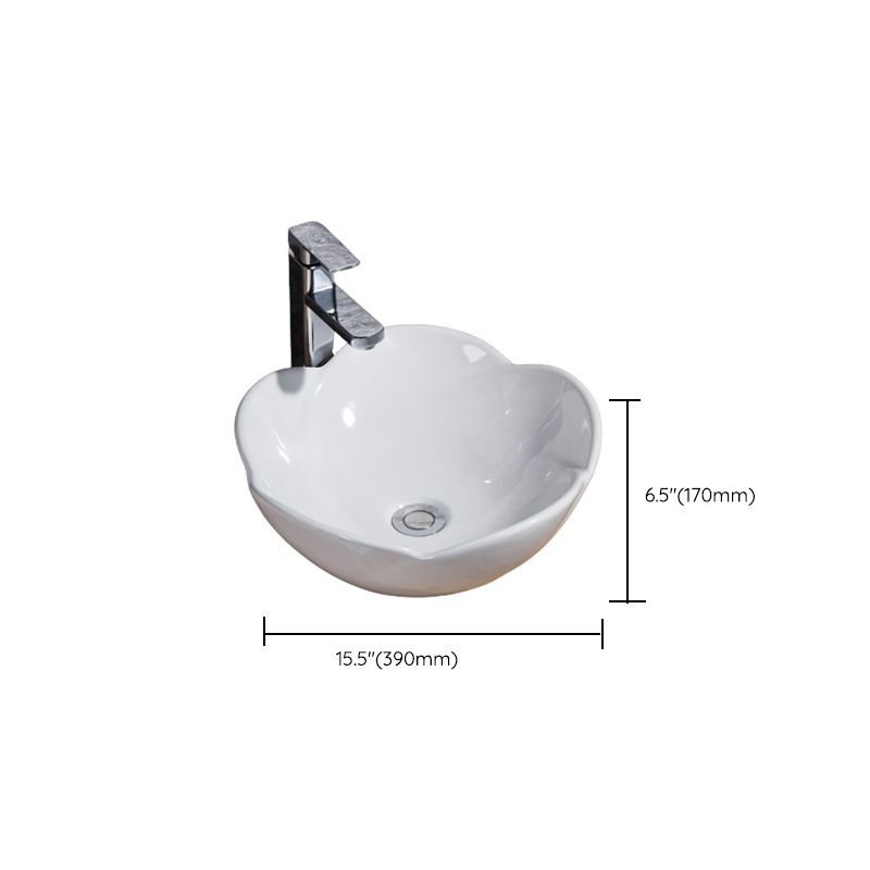 Modern Bathroom Sink Solid Color Porcelain Vessel Bathroom Sink